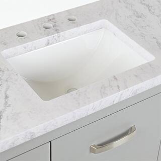 Home Decorators Collection Blakely 49 in. W x 19 in. D Bath Vanity in Sterling Gray with Stone Effects Vanity Top in Lunar with White Sink BK48P2-LY