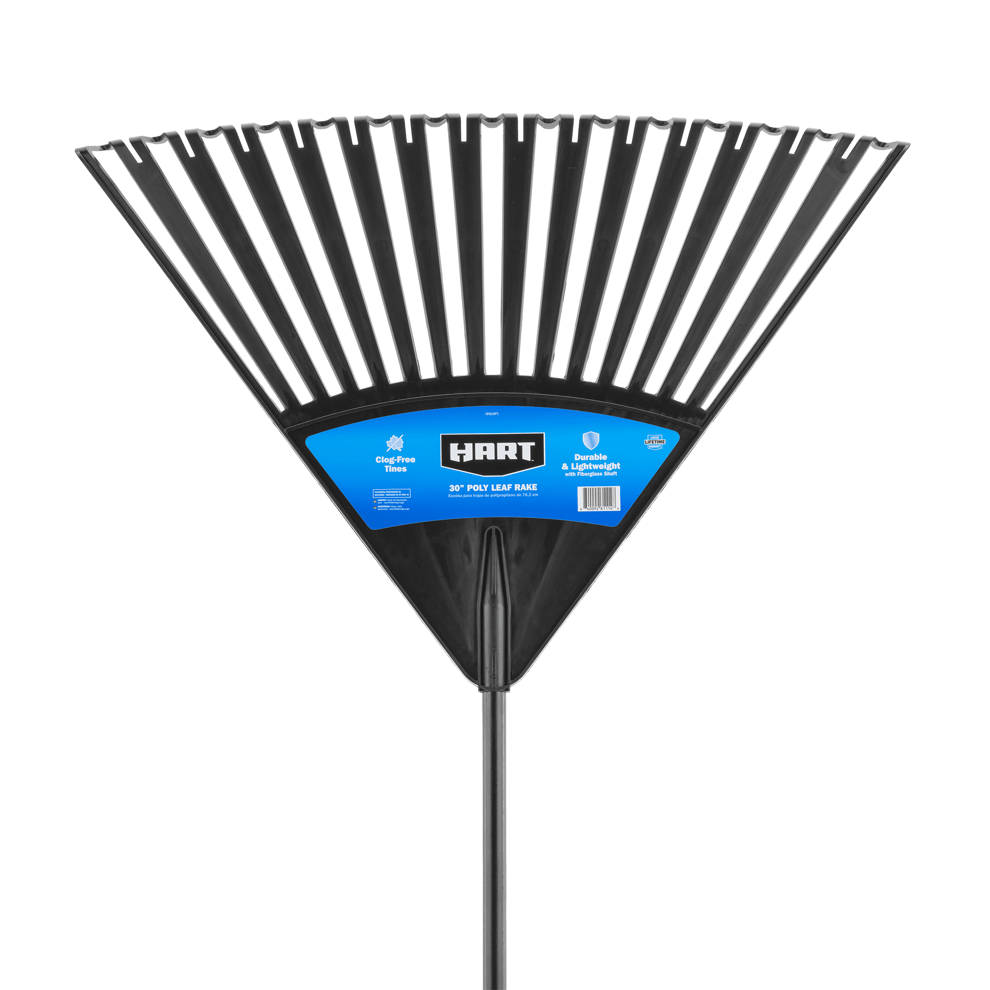 HART Clog-Free 30-inch Leaf Rake with Poly Plastic Head