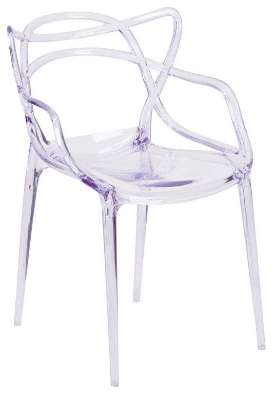 Set of 4 Outdoor Stackable Chair  Unique Design With Transparent Crystal Finish   Contemporary   Outdoor Dining Chairs   by Decorn  Houzz