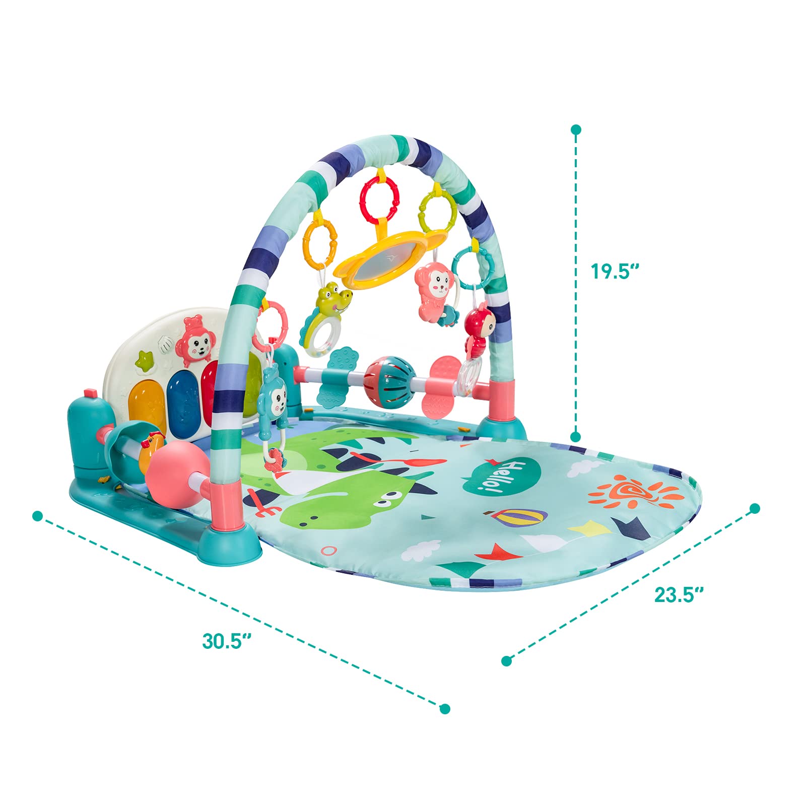 Baby Play Mat, Kick and Play Piano Gym with Projector