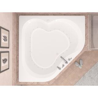 Universal Tubs Beryl 5 ft. Acrylic Corner Drop-in Air Bathtub in White HD6060CAR