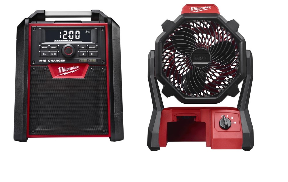 MW M18 Jobsite Fan and Bluetooth Radio/Charger Bare Tool Bundle 0886-20-2792-20 from MW