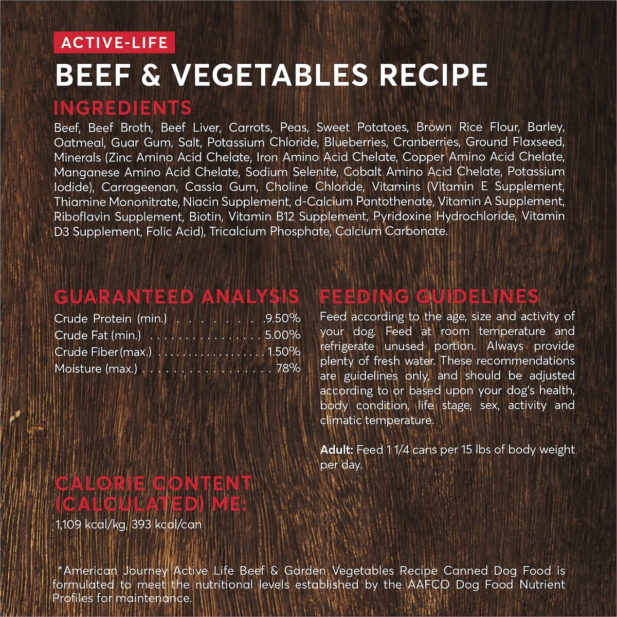 American Journey Beef and Vegetables Recipe Canned Dog Food