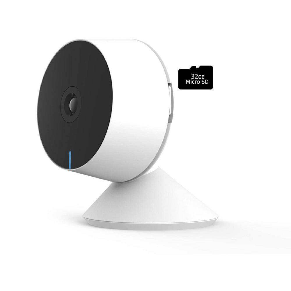 Laxihub 1080P Wired Indoor Wi-Fi Security Camera for Baby with 32G SD Card Compatible with Alexa and Google Assistant M1-SD