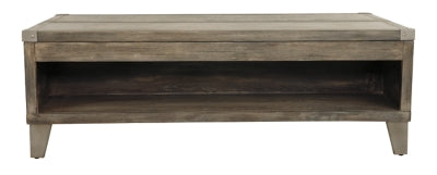 Signature Design by Ashley Chazney Industrial Lift Top Coffee Table with 2 Storage Drawers, Brown