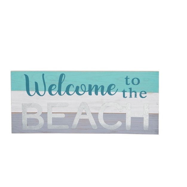 Beachcombers Welcome To The Beach Wall Plaque Wall Hanging Decor Decoration Hanging Sign Home Decor With Sayings 18 3 X 7 87 X 0 629 Inches