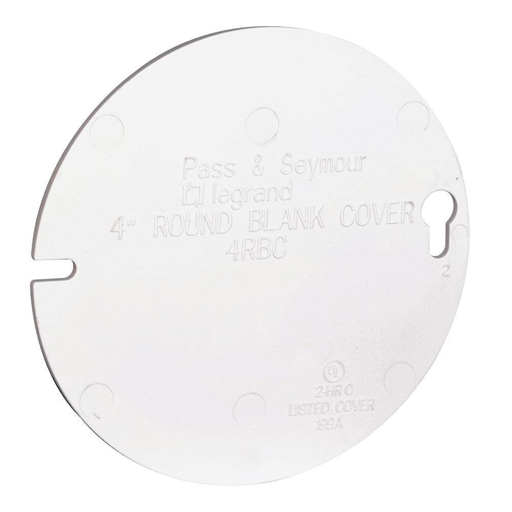 Legrand Pass  Seymour Slater 4 in. Round Plastic Blank Ceiling Box Cover White 4RBCW