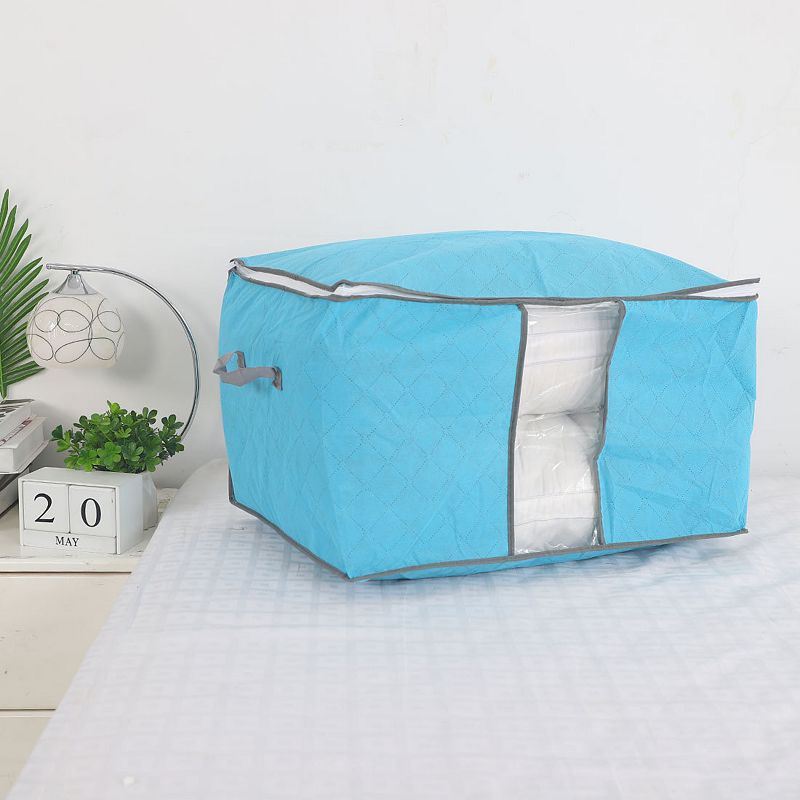 Home Foldable Zippered Dustproof Quilt Clothes Storage Bag Container