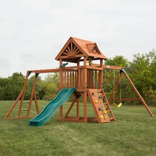 Swing-N-Slide Playsets DIY Sky Tower Plus Complete Wooden Outdoor Playset with Monkey Bars Slide and Backyard Swing Set Accessories 4118