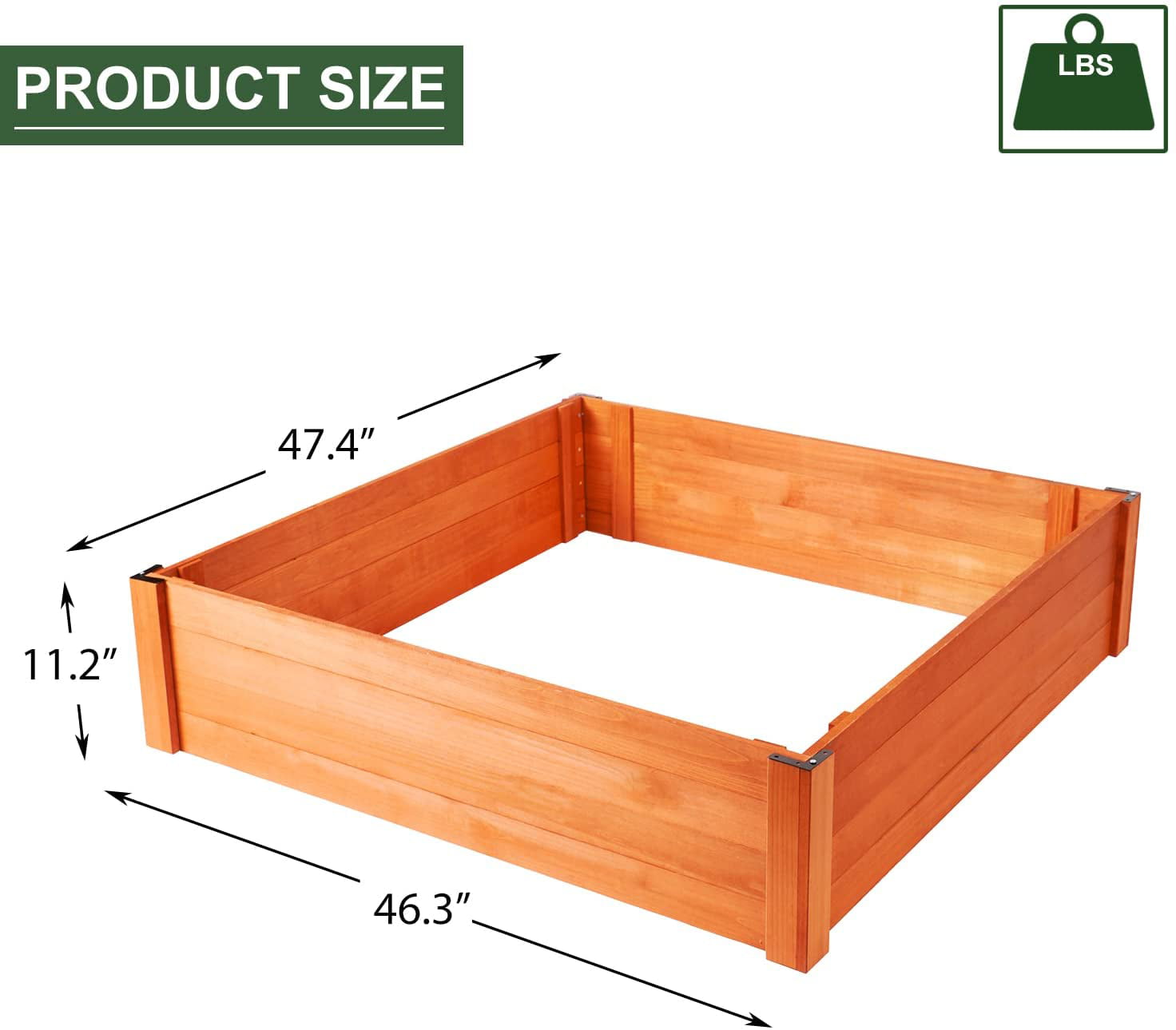 Outdoor Garden Ground Planter Box Home Work Set for Flower, Vegetable, Fruit Growing Made of Natural Wood by LAZYLAND