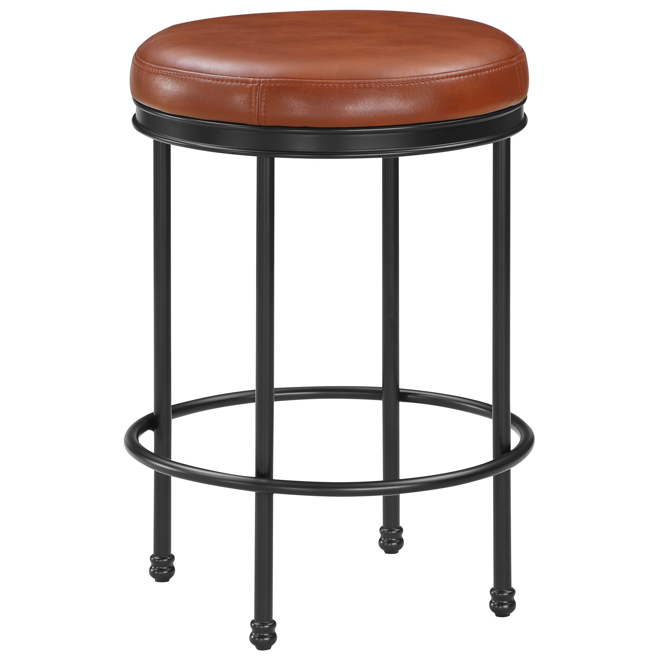 Marcelo Caramel Faux Leather and Metal Counter Stool by Greyson Living