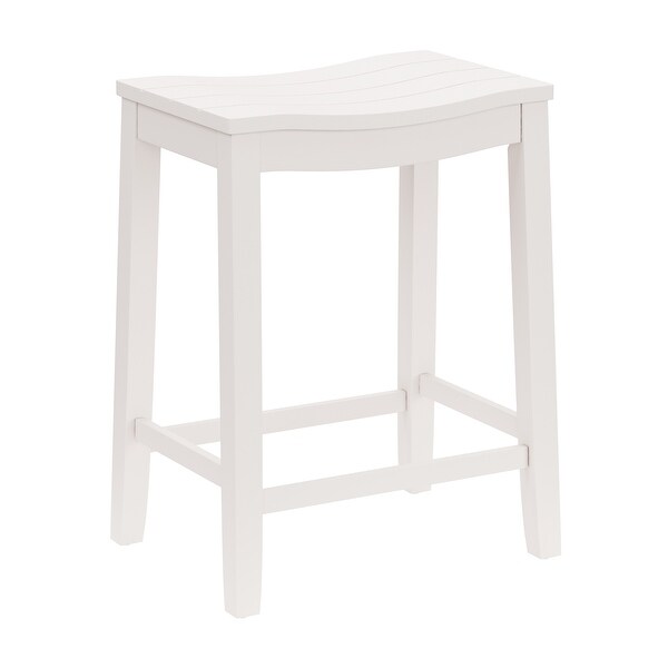 Hillsdale Fiddler Wood Backless Counter Height Stool， White