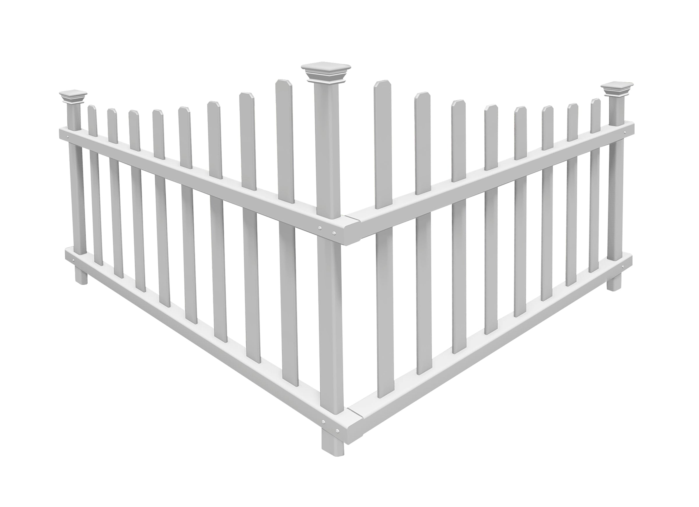 No-Dig Ashley Corner White Picket Accent Panel Kit (42in x 30in)