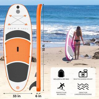 Crew  Axel Paddle Board Kit - 10 ft. x 33 in. x 6 in. Lightweight (18lb) Orange CX107