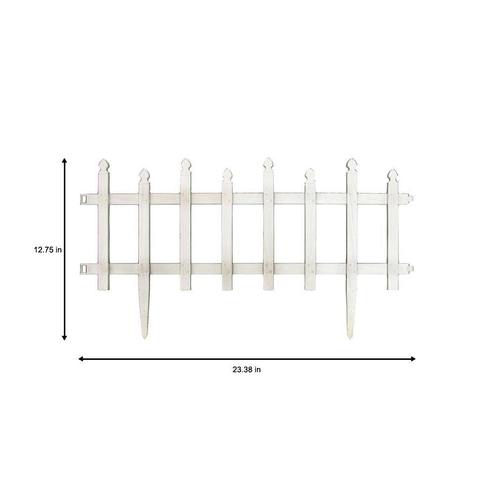 Vigoro 12.75 in. H x 23.38 in. W White Classic Picket Style Plastic Garden Fence 51502