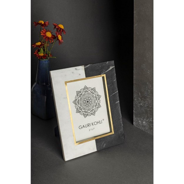 Gauri Kohli Bellissimo White Black Marble Picture Frame