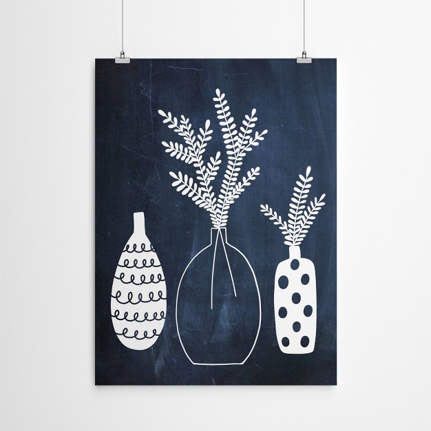 Americanflat Farmhouse Minimalist Botanical Navy By Lisa Nohren Poster