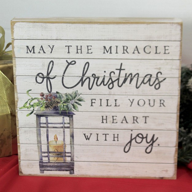 Christmas Miracle Of Christmas Plaque One Plaque 14 0 Inches Christmas Free Standing Pal1376 Wood White