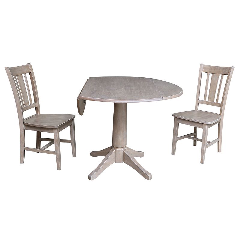 International Concepts Jayden Pedestal Table and Chairs 3-pc. Dining Set