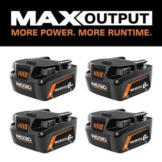 RIDGID 18V 6.0 Ah MAX Output Lithium-Ion Batteries (4-Pack) AC840060PN-AC840060PN