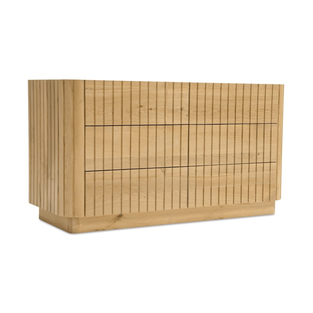 Aurelle Home Poete Solid Acacia Wood 6 Drawer Dresser