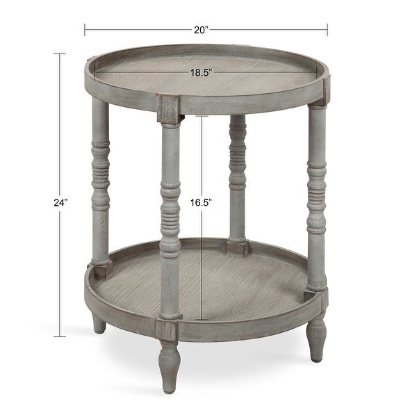 Kate and Laurel Bellport Round Wood Side Table - 20x20x24