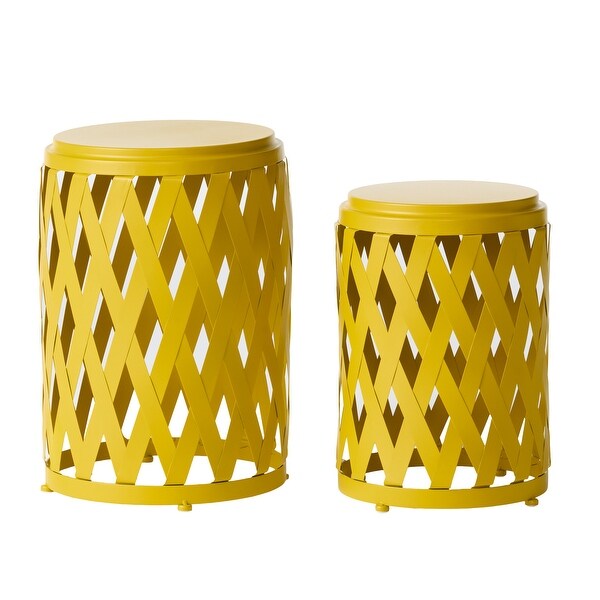 2pcs Iron Tables Lattice Design Lightweight and Stylish