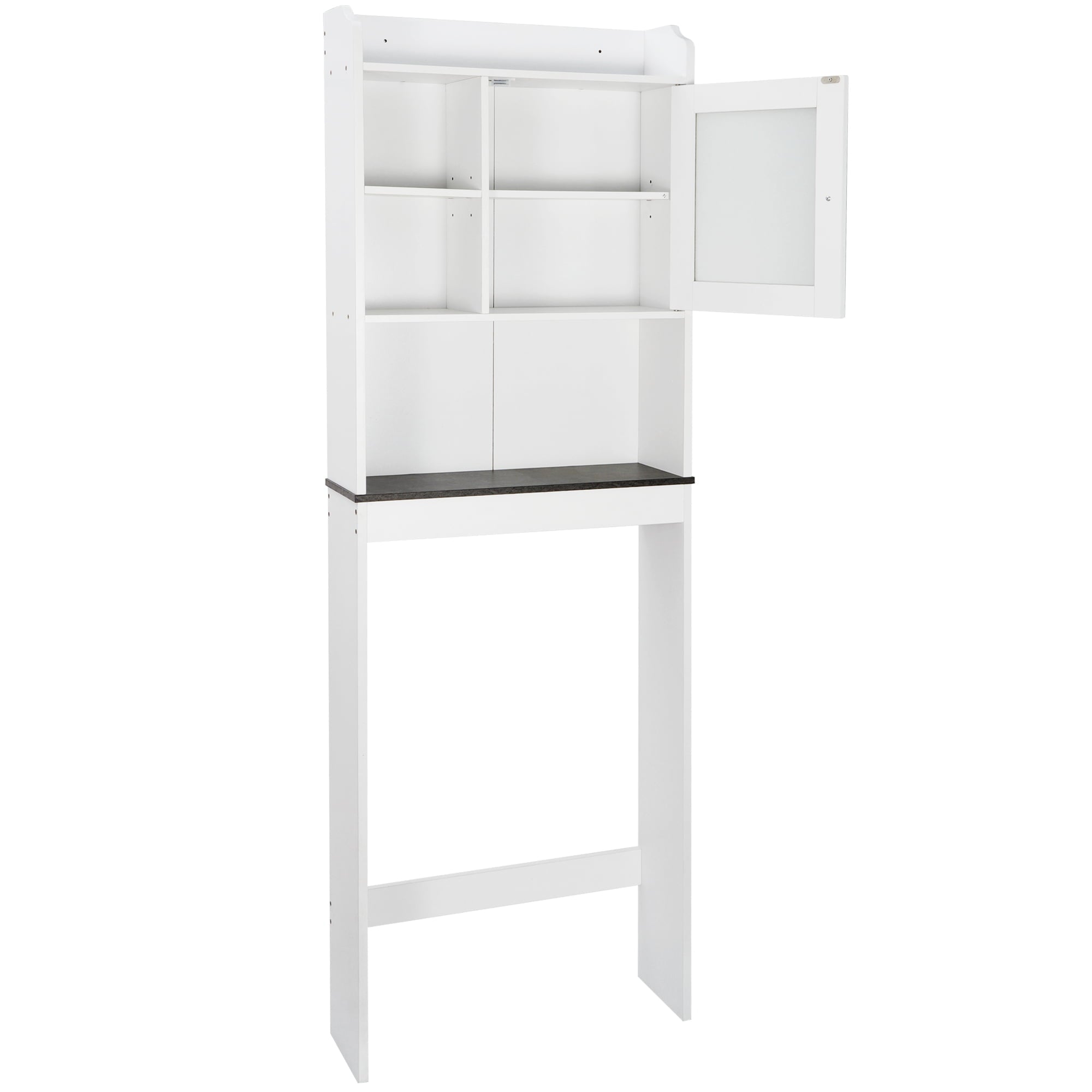 ZENSTYLE Wood Storage Cabinet Modern Over The Toilet Space Saver Home Bathroom White