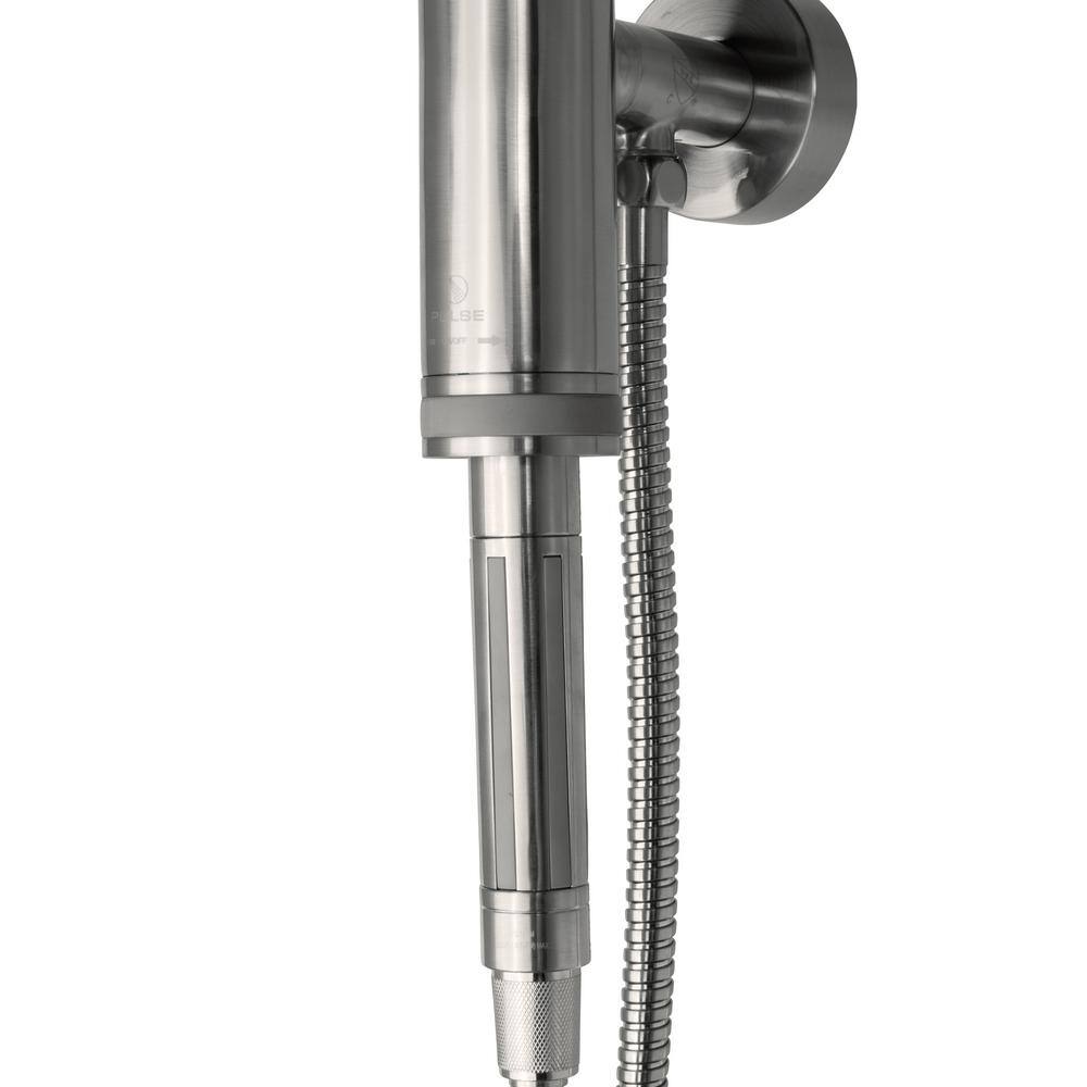 PULSE Showerspas 1-spray 8 in. Dual Shower Head and Handheld Shower Head with Low Flow in Brushed-Nickel 1052-BN-1.8GPM