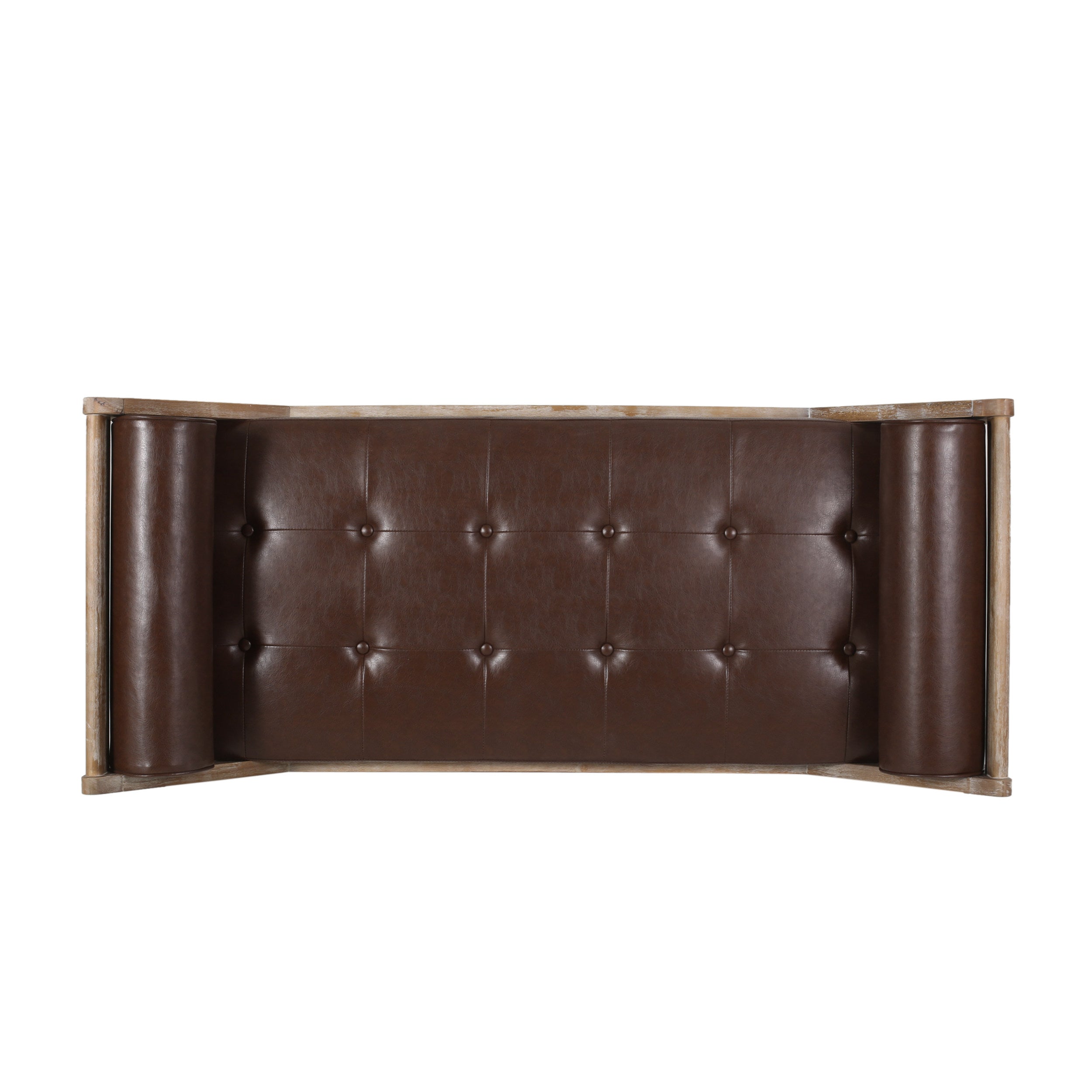 Huller Rustic Tufted Double End Chaise Lounge with Bolster Pillows