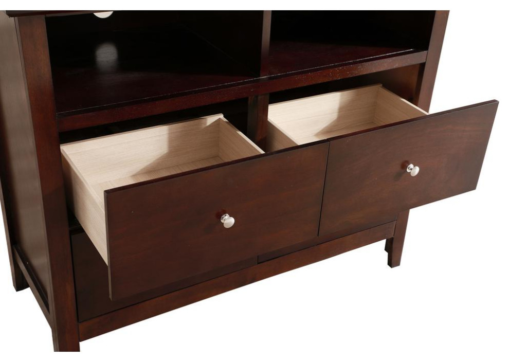 Hammond Cappuccino 4 Drawer Chest of Drawers (42 in L. X 18 in W. X 36 in H.)   Transitional   Entertainment Centers And Tv Stands   by Makers  Houzz