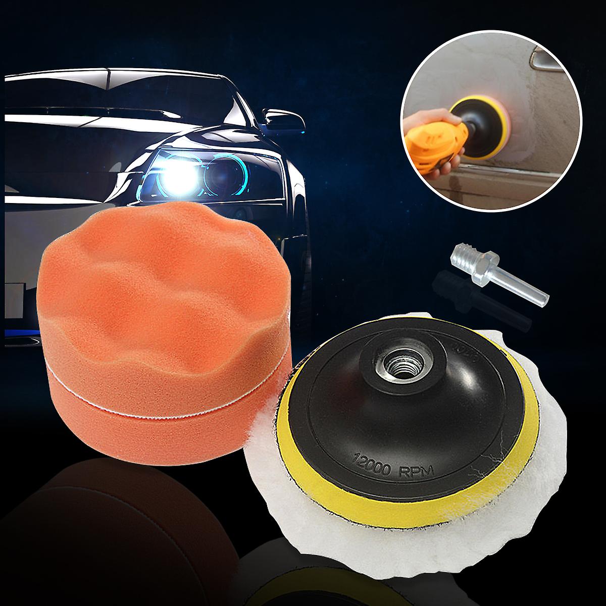 5pcs 5pcs Large Diameter 4in Sponge Disc Automobile Furniture Polishing Waxing Suit