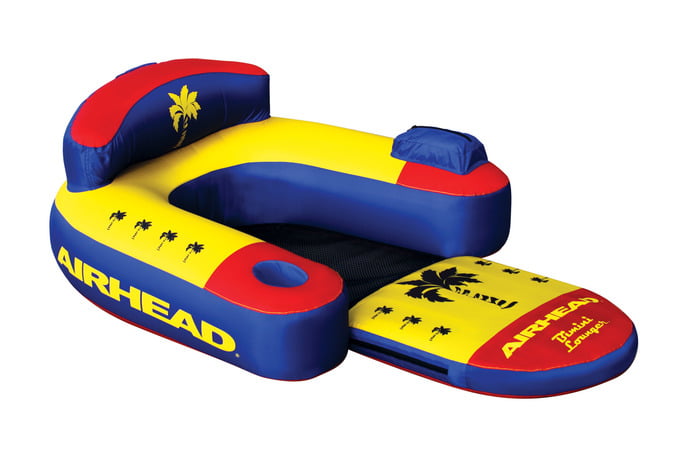 Airhead Bihimi Lounger 2 Pool Float with Backrest and Cup Holders， Multi-color