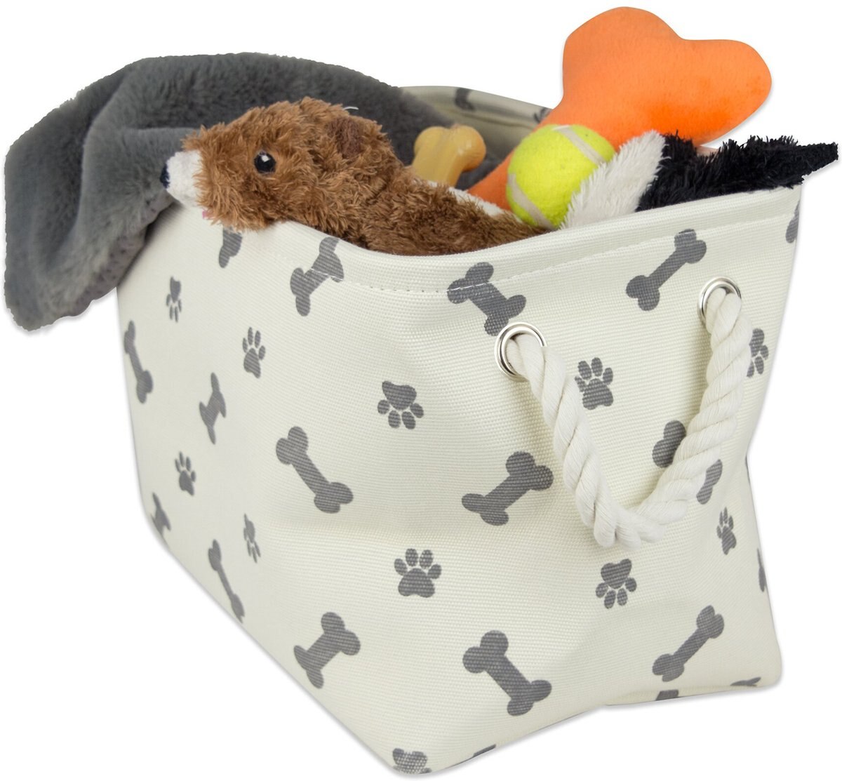 Bone Dry Paw and Bone Print Rectangle Dog Storage Bin