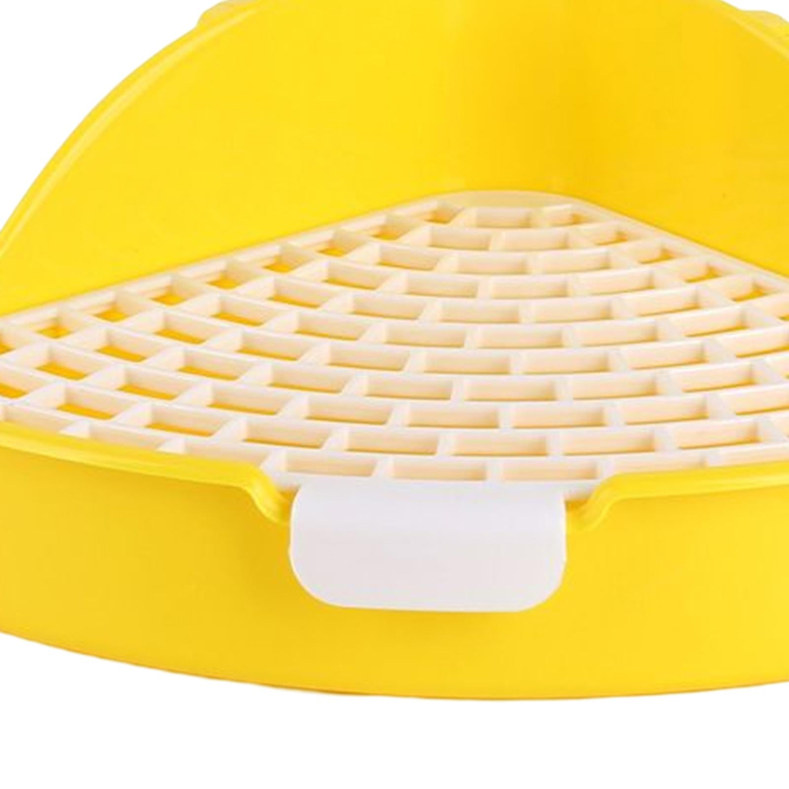 Triangle Rabbit Litter Box Pet Pan Toilet for Bunny Rabbit Cage Accessories Yellow