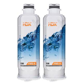 HDX FMS-4 Premium Refrigerator Water Filter Replacement Fits  HAF-QINEXP (2-Pack) 107139