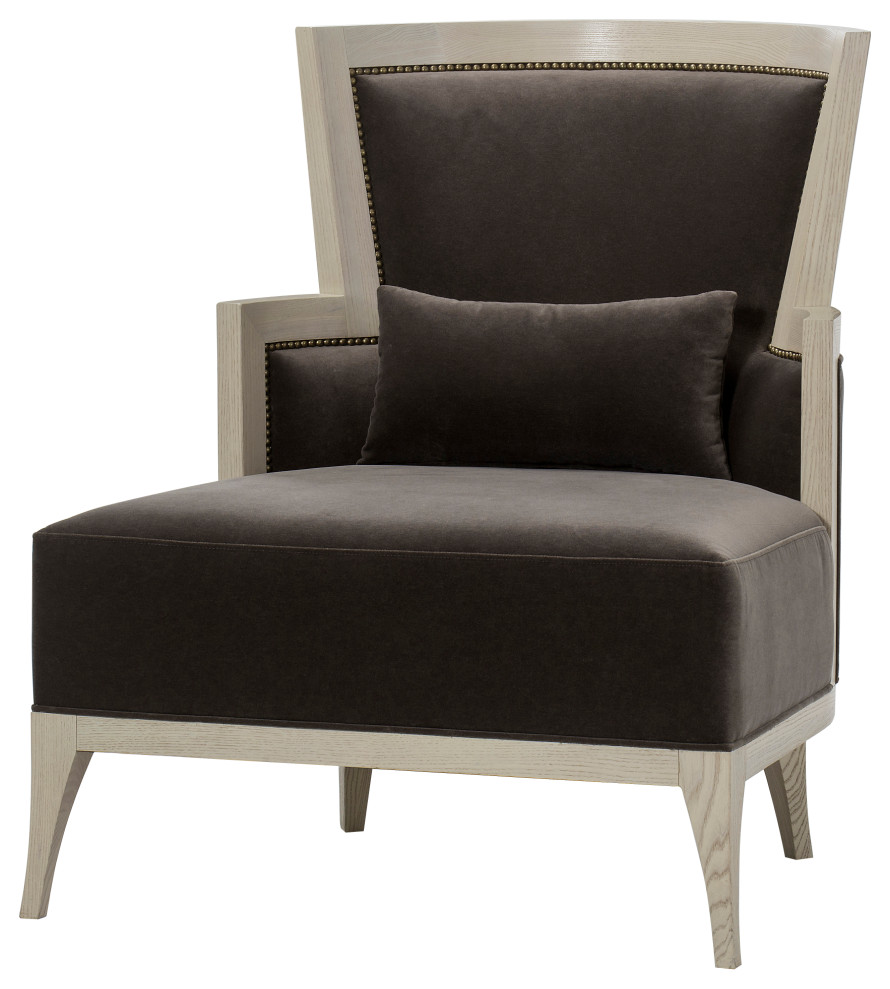 Edged Corner Brown Upholstery Accent Chair  Andrew Martin Morgan   Transitional   Armchairs And Accent Chairs   by Oroa   Distinctive Furniture  Houzz