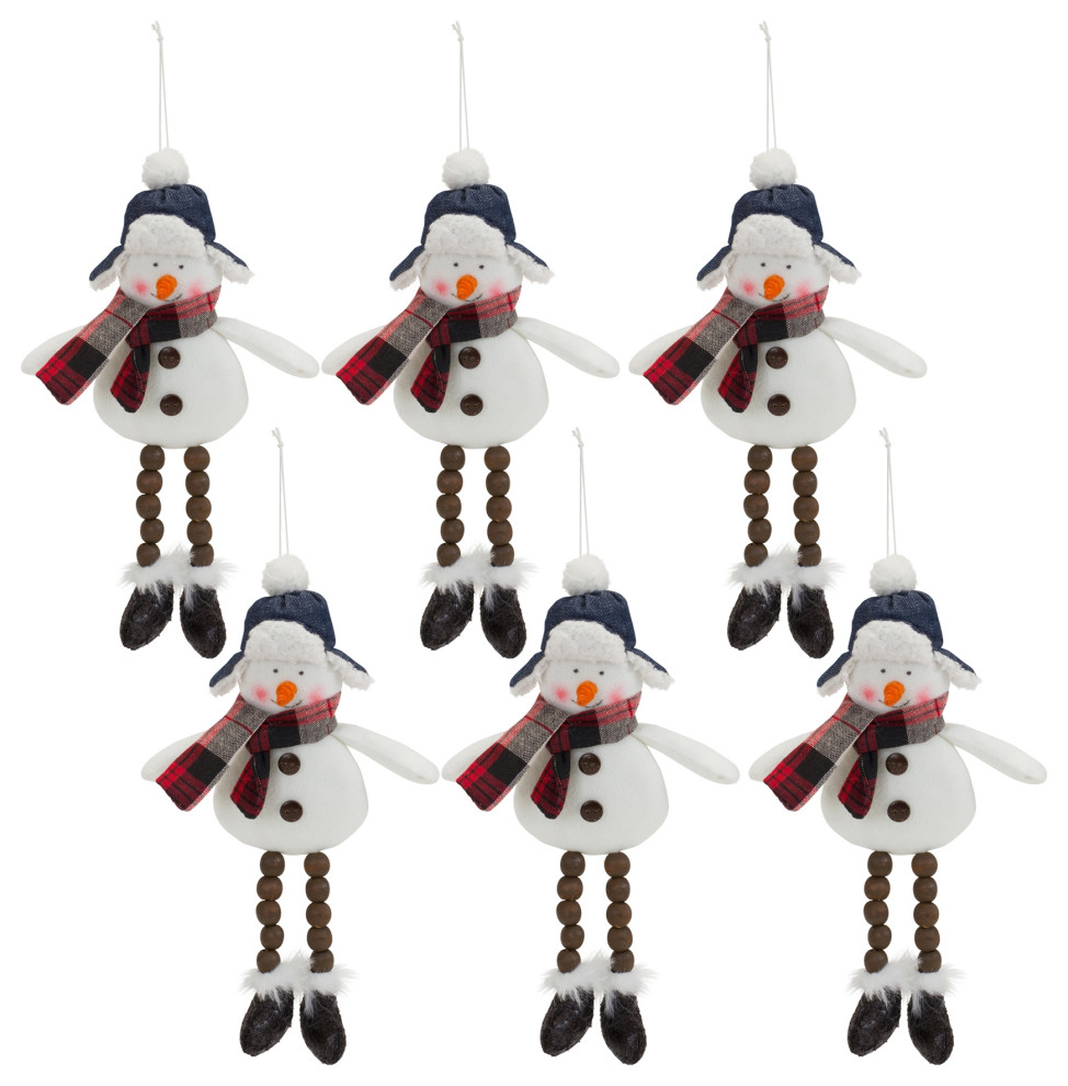 Snowman Ornament (Set Of 6) 10 quotH Polyester   Transitional   Christmas Ornaments   by Kolibri Decor  Houzz