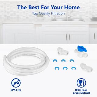 Express Water Refrigerator Connection Kit for Reverse Osmosis Water Filtration System Includes 15 ft. Tubing and Fittings PRTREFKIT14Q