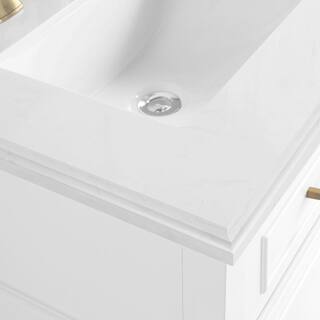 Home Decorators Collection Melpark 36 in. W x 22.1 in. D x 34.5 in. H Freestanding Bath Vanity in White with White Cultured Marble Top Melpark 36W