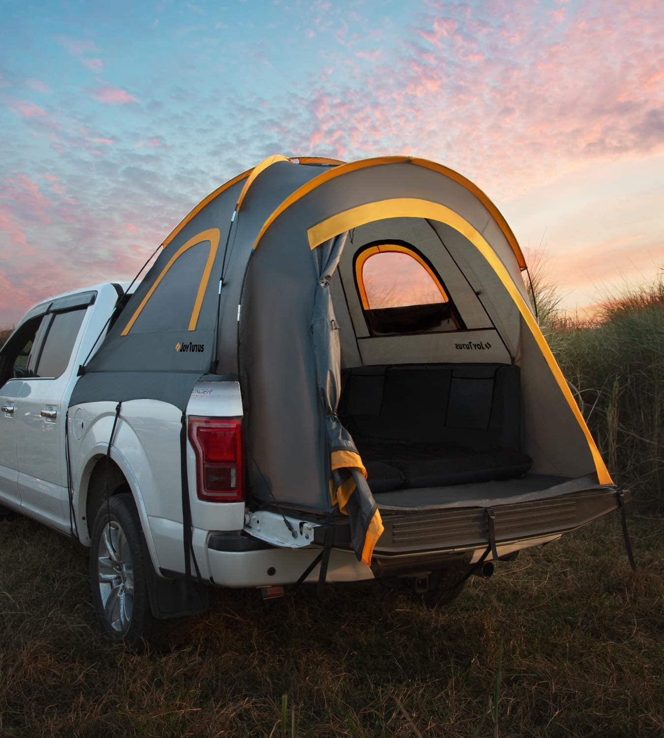 JOYTUTUS Truck Tent 5.5-6in Truck Bed Tent ，Full Size Pickup Tent，Waterproof Truck Camper，2-Person Capacity， Easy To Setup for Camping，Hiking，Fishing，Orange