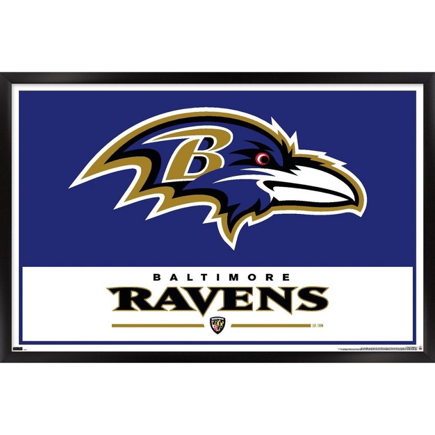 Trends International Nfl Baltimore Ravens Logo 21 Framed Wall Poster Prints