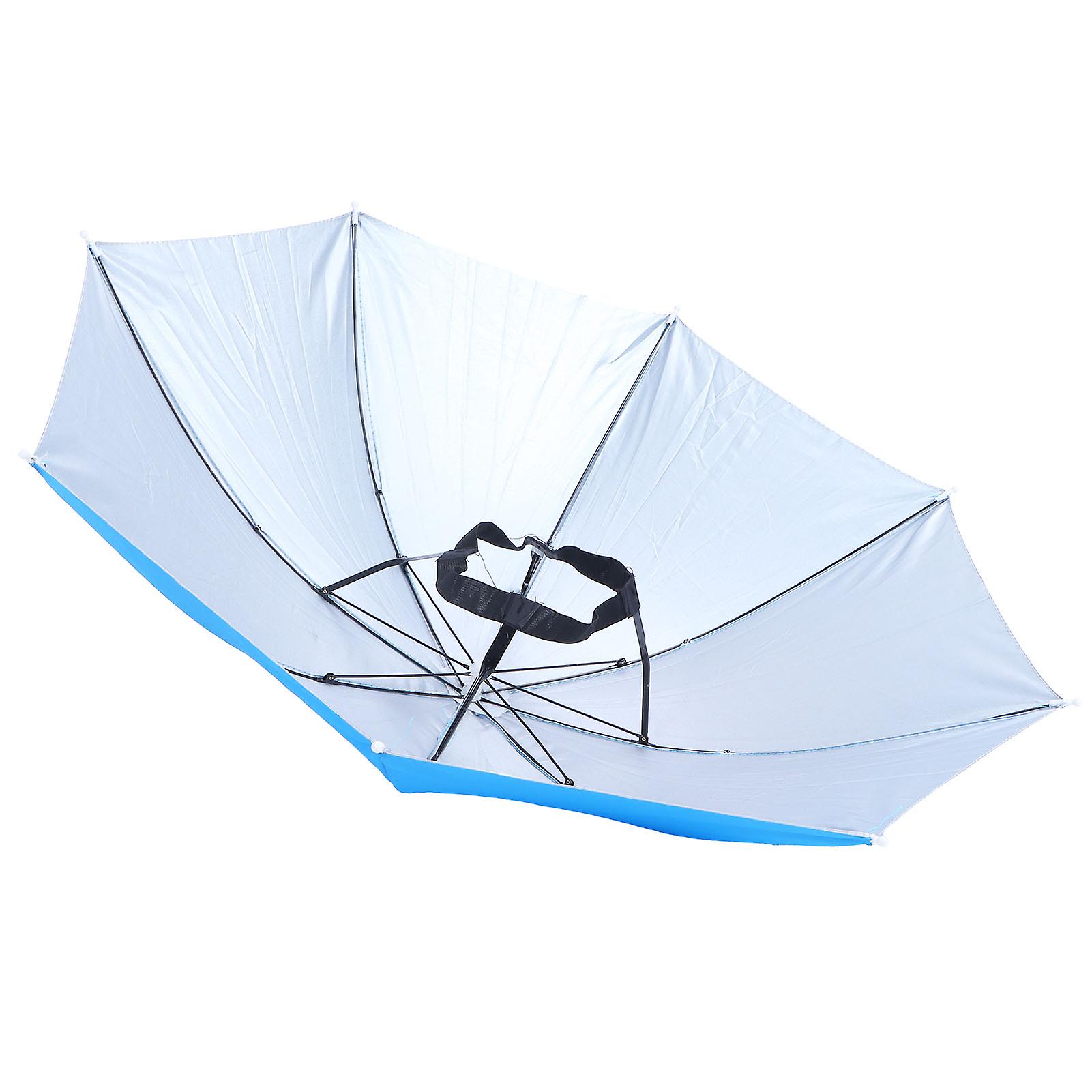 Adult Umbrella Hat Waterproof Foldable Sun Hat Headwear For Outdoor Fishing Hikinglight Blue