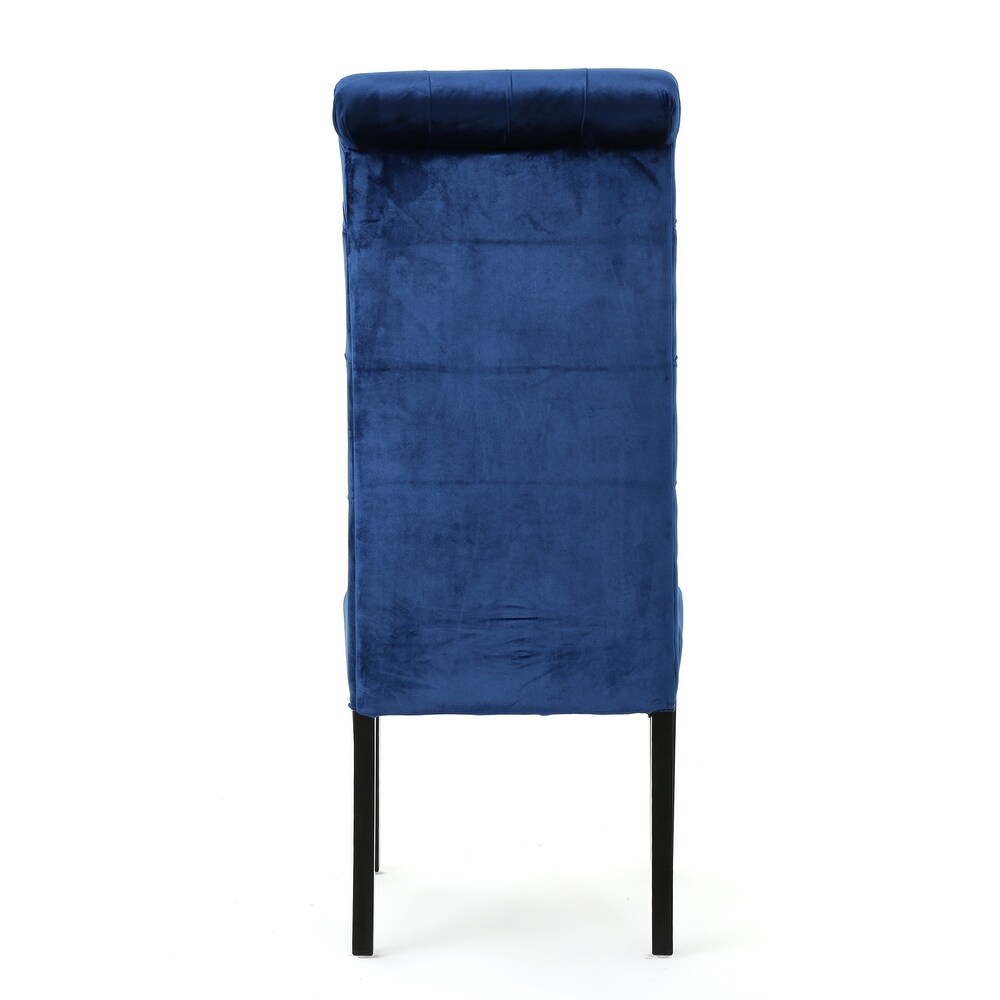 Leorah Tall Back Tufted Velvet Dining Chair (Set of 2) by Christopher Knight Home