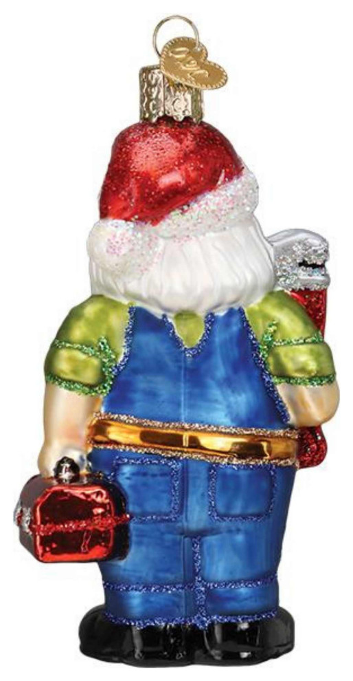 Old World Christmas Handyman Santa Glass Ornament Santa Tool Box 40310   Traditional   Christmas Ornaments   by Esbenshades Greenhouses  Houzz