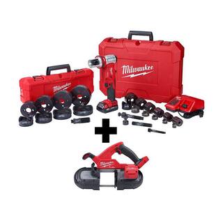 MW M18 18V Lithium-Ion 12 in. to 4 in. Force Logic 6 Ton Cordless Knockout Tool Kit with FUEL Bandsaw 2677-23-2829-20