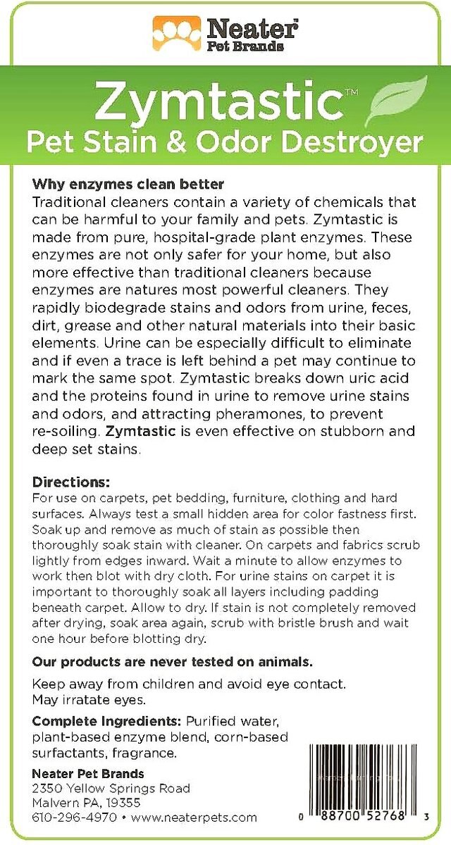 Neater Pets Zymtastic Enzyme Pet Stain Remover and Odor Destroyer