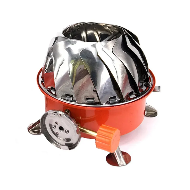 Outdoor Wind proof Stainless Mini Lightweight Hiking Gas Camping Mini Heater Warming Equipment Butane Portable Natural Gas Stove