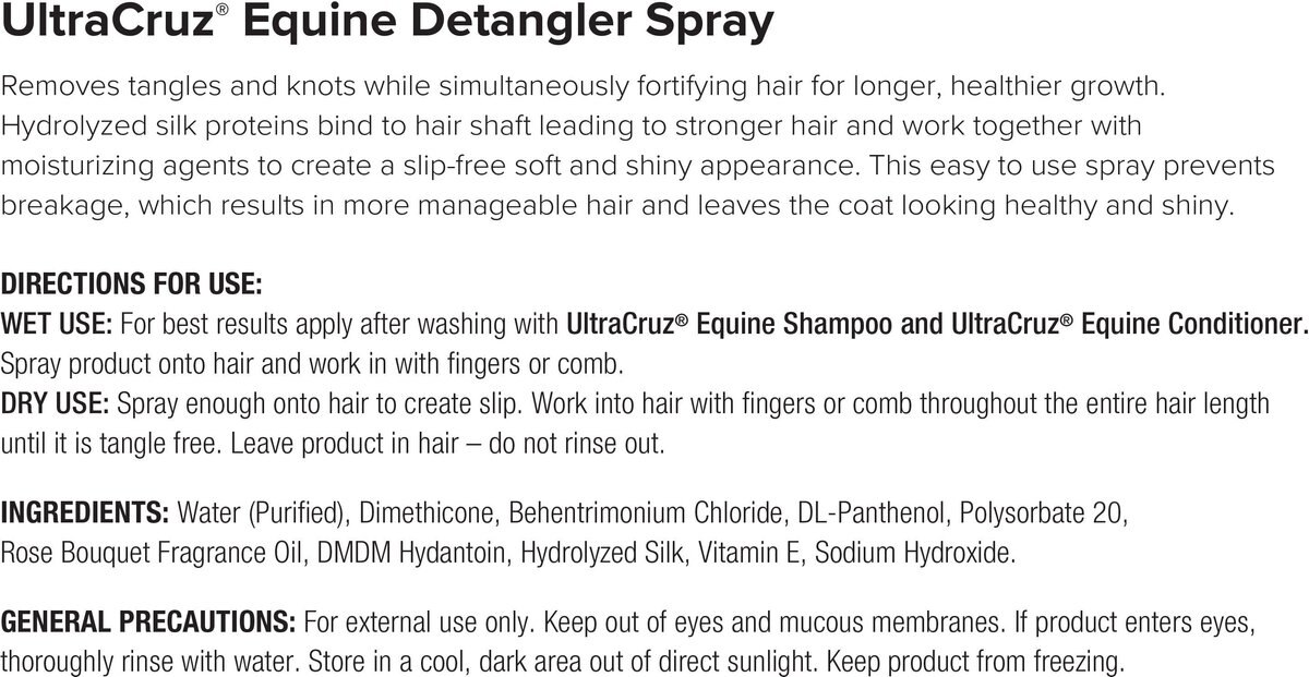 UltraCruz Detangler Horse Spray