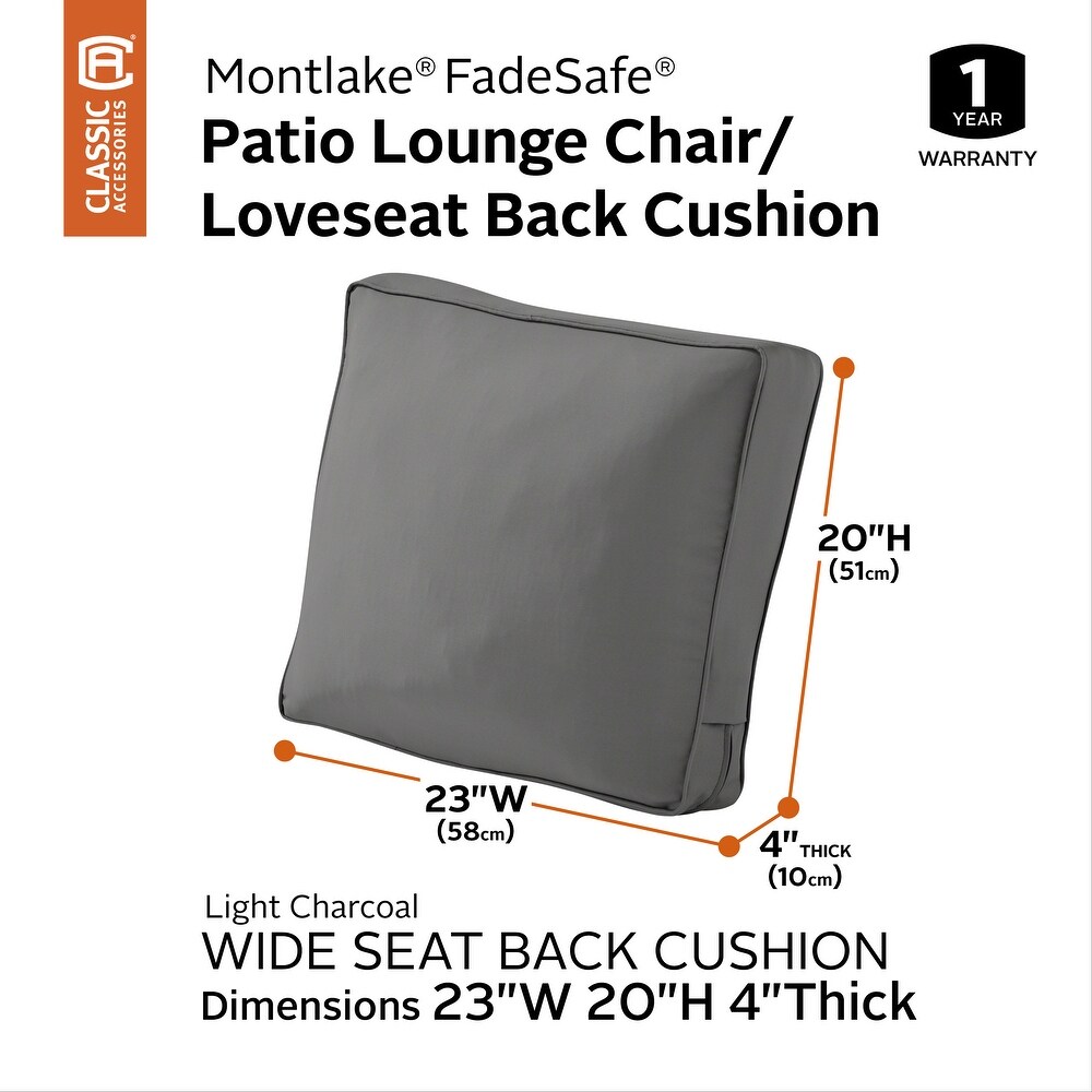 Classic Accessories Montlake FadeSafe Patio Lounge Chair/Loveseat Back Cushion